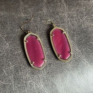 Elle Maroon Gold Drop Earrings by Kendra Scott